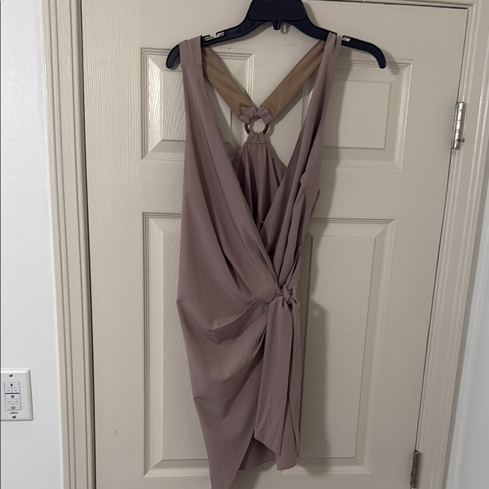 Elegant Tan Sleeveless Dress